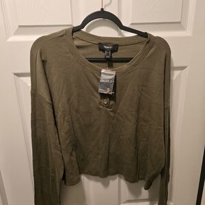 Forever 21 Khaki Long Sleeve Top